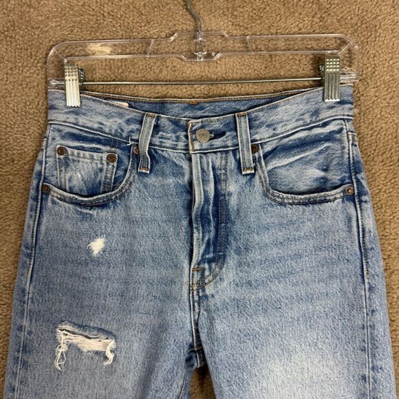 Levi's 501 Skinny Jeans Womens‎ Size 24 Can't Touch This Distressed Button Fly - Picture 3 of 16